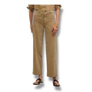 Madewell Emmett Wide Leg Crop Pants Welt Pocket Khaki High Waist Women’s Size 26